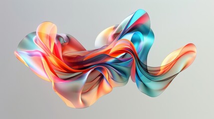 Fototapeta premium Colorful Abstract Flowing Fabric with Smooth Waves