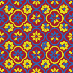 Fototapeta premium Beautiful vector seamless floral pattern with watercolor hand drawn gentle summer flowers. Stock illustration. Natural artwork.