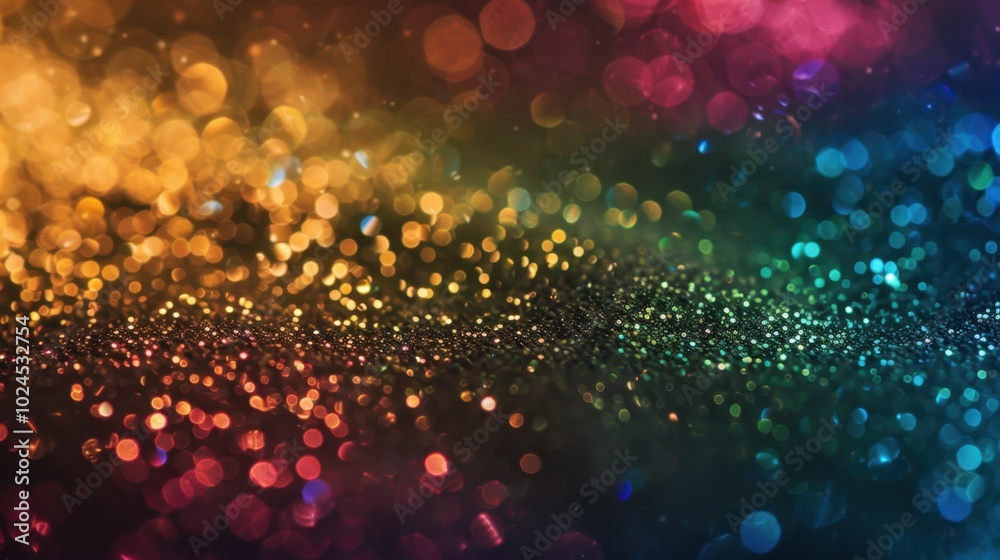 Poster Vibrant Glitter Bokeh Background for Creative Projects