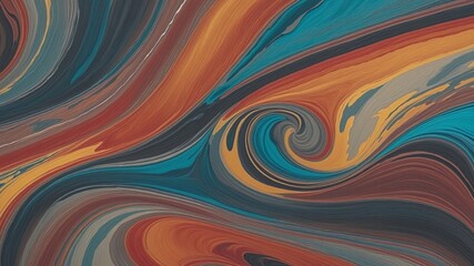 Vibrant Swirling Abstract with SlateGray, Cyan, IndianRed, and Gold