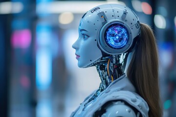 Fototapeta premium AI consultant advising businesses on the integration of artificial intelligence solutions to improve processes