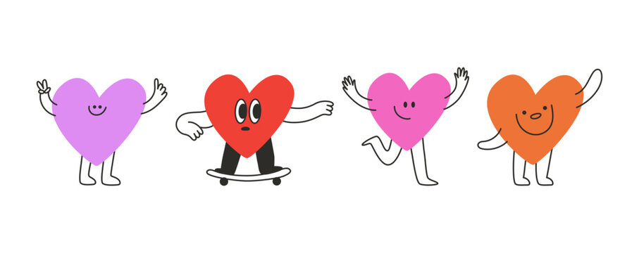 Vector logo design template and graphic elements for advertising, branding, posters and banners, funny cartoon illustrations with smiling character and mascots, abstract stickers and line icons