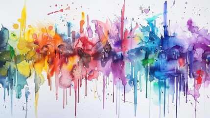 Fototapeta premium Vibrant Watercolor Abstract Art for Creative Spaces