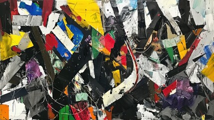 Fototapeta premium Abstract Multicolor Painting with Dynamic Composition