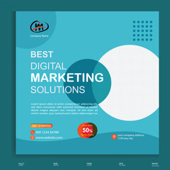 Digital marketing corporate social media and agency banner or Instagram post template