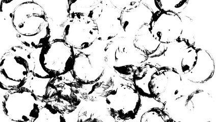 Black and White Painted Circle Circular Print Making Pattern Grunge Texture