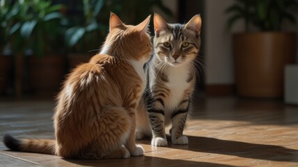 Cats Playing in the Home