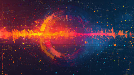 Vibrant Abstract Digital Waveform Artwork
