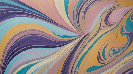 Obraz premium Vibrant Swirling Abstract with Lavender, Cyan, MistyRose, Gold, Goldenrod, silver, and Metallic Gold