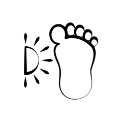 footprint with solar rays