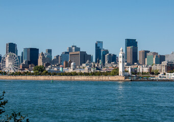 Panoramic view of Montreal Skyline from Parc Jean-Drapeau Québec Canada