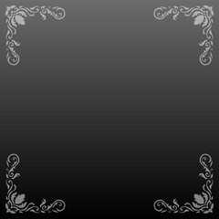 Vintage corner, white Thai era pattern On a black background, an abstract floral pattern rolls.