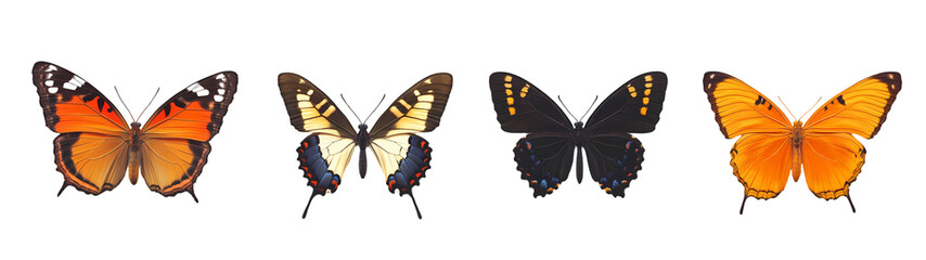 Beautiful Butterfly on Transparent Background Ai Generated