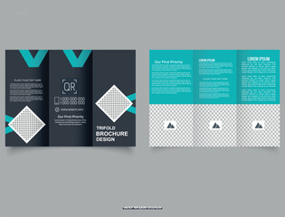 Solar energy company profile brochure design template. A stylish and contemporary trifold brochure design featuring vibrant colors and a clean, organized layout