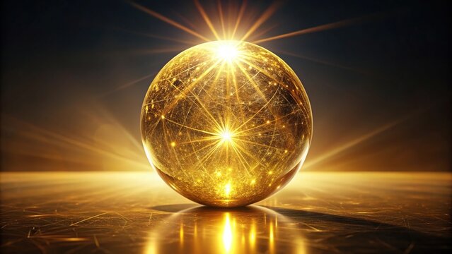 Mesmerizing abstract orb of golden light Low Angle