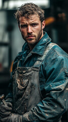 Obraz premium Rugged Worker in Workshop