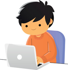 The boy behind the laptop