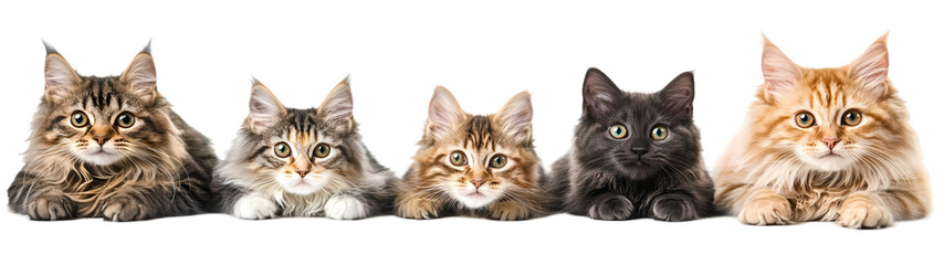 Obraz premium Cat portrait Isolated on transparent background