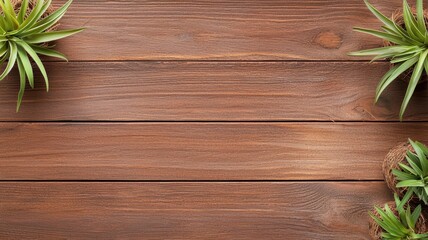A beautiful cluster of air plants is artfully arranged on a rustic wooden shelf, showcasing their unique shapes and vibrant greenery. 