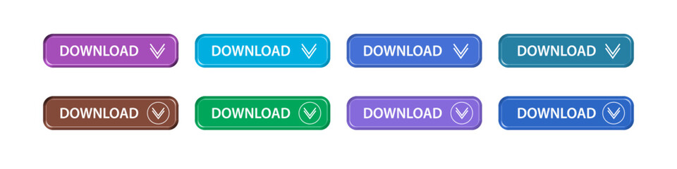 download button as vector element graphic of website or application illustration isolated on white background. set of downloads buttons for app and web graphics design

