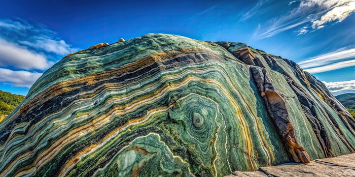 Stone texture background with a unique worm's eye view perspective, showcasing the intricate details of serpentinite under a wide angle light