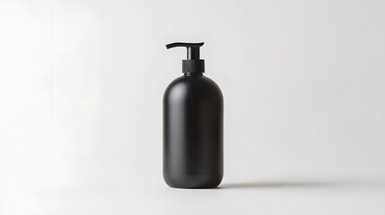Obraz premium A simple, minimalist bottle of shampoo with a pump, against a white background