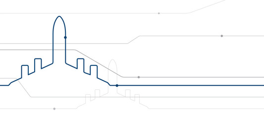 Aviation infrastructure. Abstract airplanes lines background. Vector design lines
