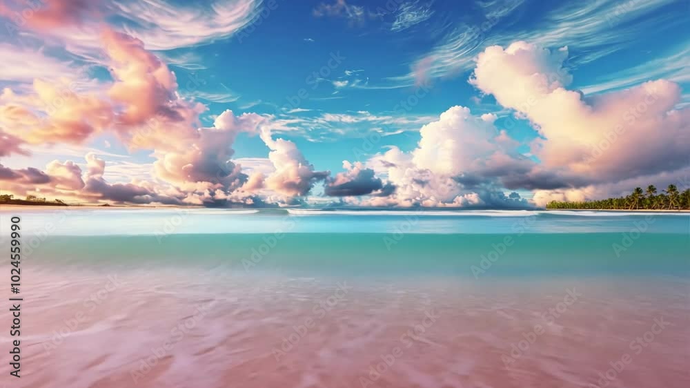 Aufkleber the ocean is calm and the waves are small.
