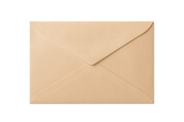 Brown paper envelope mockup isolated on a transparent background, PNG. High resolution. 