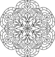 Outline Mandala for coloring book coloring pages Decorative monochrome ethnic mandala Transparent pattern
