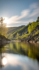 Fototapeta premium River landscapes during the day on vertical photography 27.