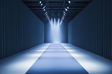 Empty Runway with Lights