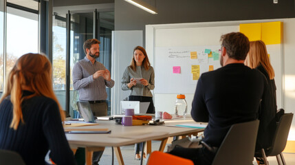 Obraz premium Enhancing Team Collaboration: Strategies for Effective Meetings and Creative Problem-Solving in Professional Settings