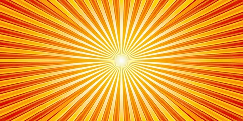 Obraz premium Sunburst silhouette with orange and yellow stripes