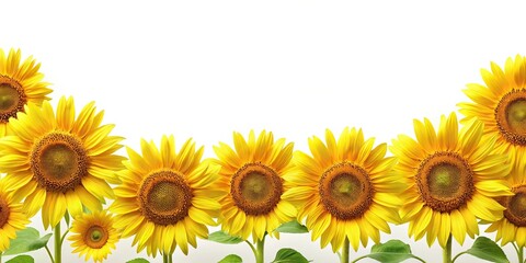 sunflower frame on white background