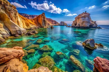 Incredible macro photography of Milos, Greece, reveals gorgeous seaside vistas and coastal splendor, emphasizing the island&rsquo;s enchanting allure and the beauty beneath its waters.