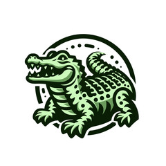Fototapeta premium Crocodile or alligator isolated vector illustration emblem 