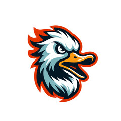 Angry agressive duck. Modern sports logo mascot	
