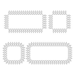 Decorative candles frames set element for design. Vector illustration.