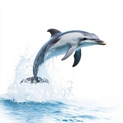 Obraz premium Dolphin Splashing through Isolated Ocean Waves