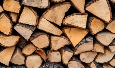 Fototapeta premium Packages containing firewood , Generative AI