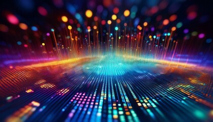 Big data, a futuristic backdrop, embodying cutting-edge technology, machine learning, and the future of business intelligence.