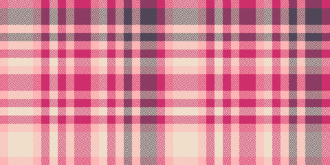 Service tartan texture vector, club fabric check background. Checked seamless textile plaid pattern in light and pink colors.
