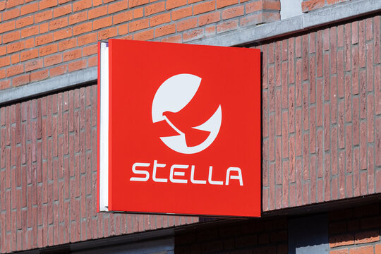 Stella shop sign logo, bike store in Woerden, Utrecht, 14 February 2023 