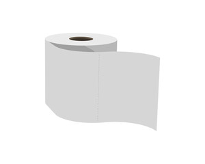 Toilet paper roll or tube icon design, template for wc. Bathroom hygiene icons, kitchen cleaning towel. Blank soft scroll product.