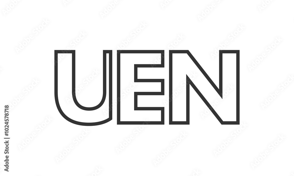 Fototapete uen logo design template with strong and modern bold text. initial based vector logotype featuring s