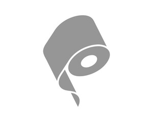 Toilet paper roll or tube icon design, template for wc. Bathroom hygiene icons, kitchen cleaning towel. Blank soft scroll product.