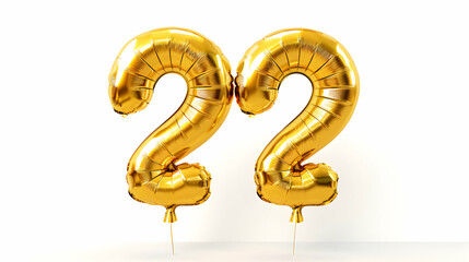 Gold number two balloons ideal for milestone celebrations and birthdays
