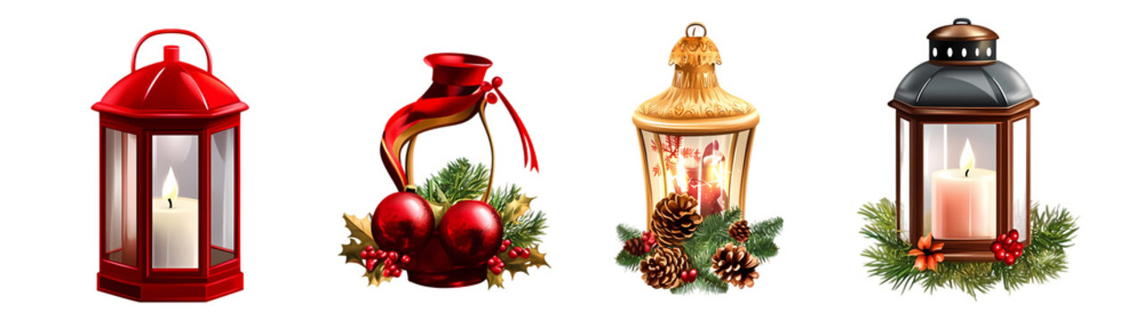 A traditional festive Christmas lantern made from png