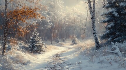 Fototapeta premium winter in the woods